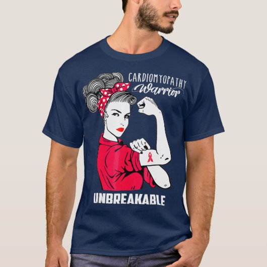 Cardiomyopathie Warrior onbreekbaar bewustzijn T-shirt (Voorkant)