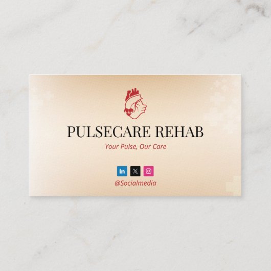 CardioPulmonary Rehab Business | Light Red Visitekaartje (Achterkant)