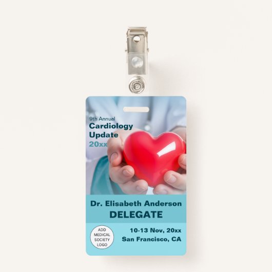 Cardiothoracale medische conferentie badge (Achterkant met clip)