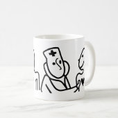 Cardiovasculair hart gezondheidsthema koffiemok (Voorkant rechts)