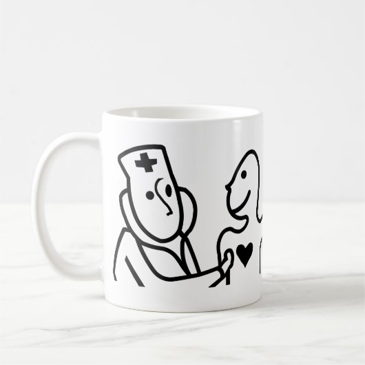 Cardiovasculair hart gezondheidsthema koffiemok (Links)