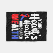 Cardiovasculaire ondersteuning Draag Red Heart Hea Fleece Deken (Voorkant (Horizontaal))