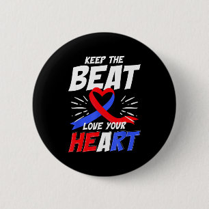 Cardiovasculaire ondersteuning Draag rood Hartgezo Ronde Button 5,7 Cm