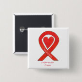 Cardiovasculaire ziekte Hartbewustwording Vierkante Button 5,1 Cm (Voorkant /achterkant)