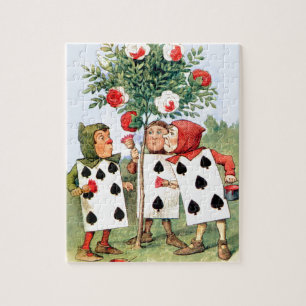 Cardmen schilderen de koningin-Rozen in Wonderland Legpuzzel