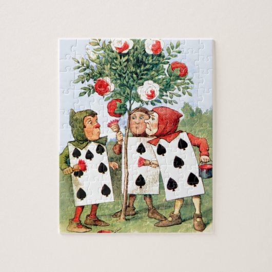 Cardmen schilderen de koningin-Rozen in Wonderland Legpuzzel (Verticaal)