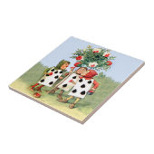 Cardmen schilderen de koningin-Rozen in Wonderland Tegeltje (Zijkant)