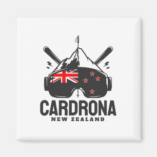 Cardrona Nieuw-Zeeland Ski Resort Retro Skien Magneet