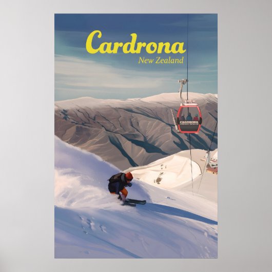 Cardrona Skigebied Reisposter Poster (Voorkant)