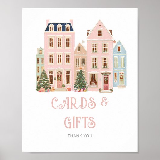 Cards And Gifts Christmas village Winter Poster (Voorkant)