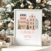 Cards And Gifts Christmas village Winter Poster