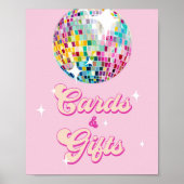 Cards and Gifts Disco Ball Retro Groovy Birthday Poster (Voorkant)