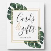 Cards and Gifts Monstera Leaf Wedding Sign  Fotoplaat (Voorkant)