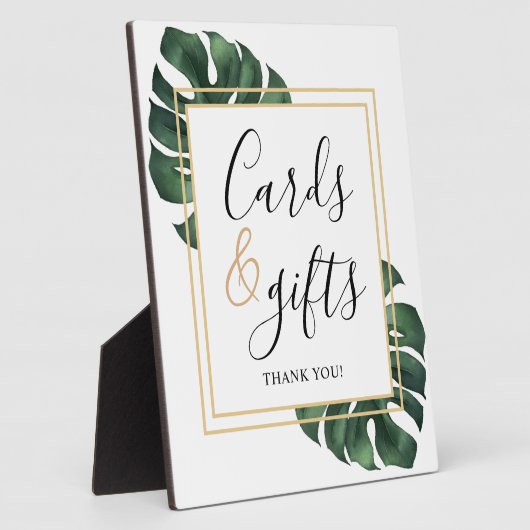 Cards and Gifts Monstera Leaf Wedding Sign  Fotoplaat (Zijkant)