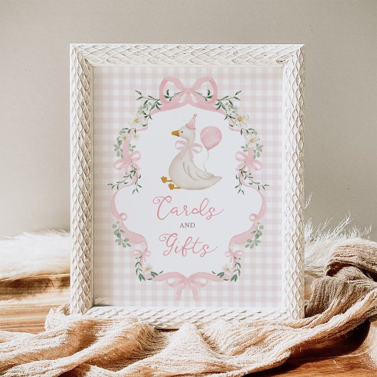 Cards and Gifts One Silly Goose Table Sign Poster