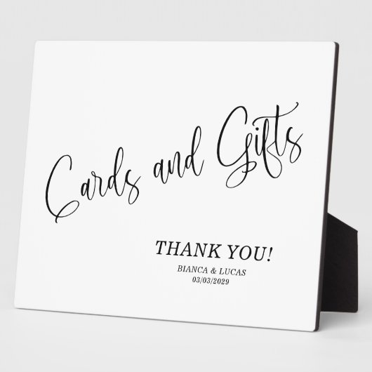 Cards and Gifts sign Tabletop Plaque with Easel Fotoplaat (Zijkant)