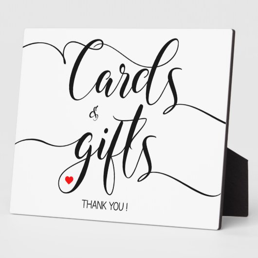 Cards and Gifts sign Tabletop Plaque with Easel Fotoplaat (Zijkant)