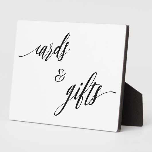 Cards and Gifts sign Tabletop Plaque with Easel Fotoplaat (Zijkant)