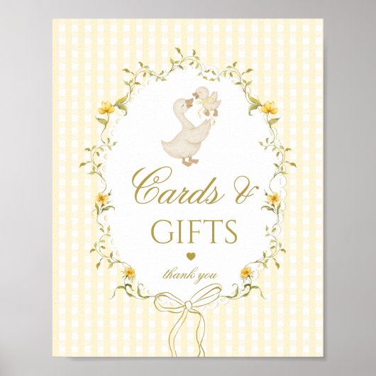 Cards and gifts Silly Goose gender neutral gingham Poster (Voorkant)