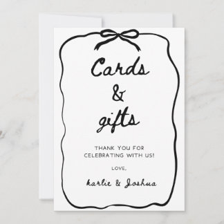 Cards And Gifts Wedding Sign Kaart