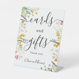 Cards and gifts wildflowers Sign Reclamebord Met Voetstuk