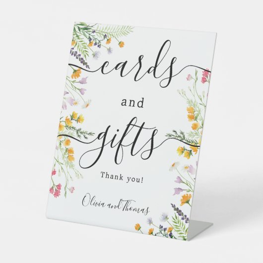 Cards and gifts wildflowers Sign Reclamebord Met Voetstuk (Voorkant)