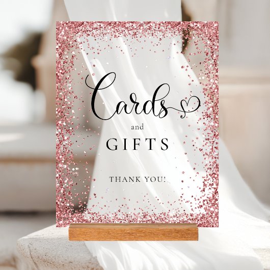 CARDS & GIFTS Copper Glitter Bridal Shower  Acryl Bord