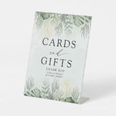 Cards & Gifts Green Tropical Wedding Reclamebord Met Voetstuk (Voorkant)