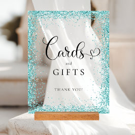 CARDS & GIFTS Mint Glitter Bridal Shower  Acryl Bord