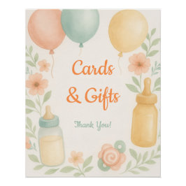 Cards & Gifts Poster | Soft Watercolor Decor