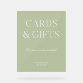 Cards & Gifts Sage Green Wedding  Acryl Bord (Voorkant)