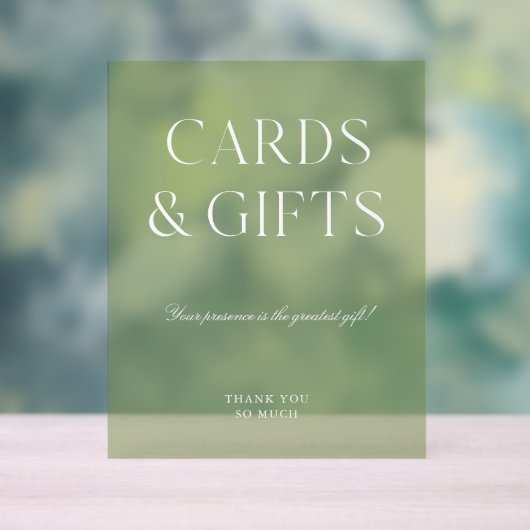 Cards & Gifts Sage Green Wedding  Acryl Bord (Neutraal)