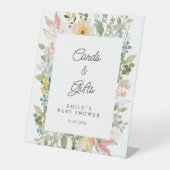 Cards &Gifts! Wildflower Garden Charm Baby Shower Reclamebord Met Voetstuk (Voorkant)