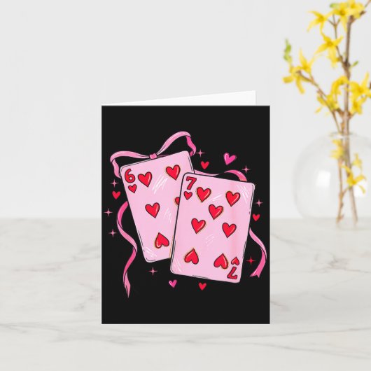 Cards Valentine Meme 6 Coquette Bow Funny Gift Tee Kaart (Gele Bloem)