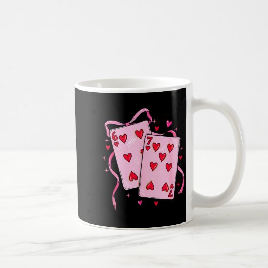 Cards Valentine Meme 6 Coquette Bow Funny Gift Tee Koffiemok (Rechts)