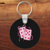 Cards Valentine Meme 6 Coquette Bow Funny Gift Tee Sleutelhanger (Voorkant)