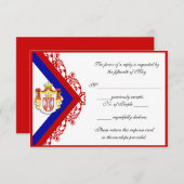 Cards voor aangepaste Servische bruiloft RSVP (Voorkant / Achterkant)