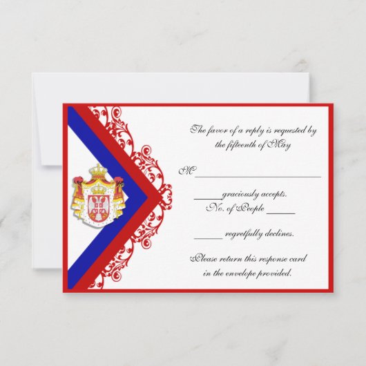 Cards voor aangepaste Servische bruiloft RSVP Kaartje (Voorkant)