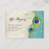 Cards voor cadeauregistratie - Peacock Feathers We Informatiekaartje (Achterkant)