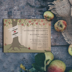 Cardstock geïnspireerd Apple Orchard Wedding Kaart