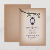 Cardstock geïnspireerd blauw Camp Lantern sparen d Save The Date (Voorkant / Achterkant)