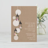 Cardstock Geïnspireerd Bloemen Lantaarns Trouwen Kaart (Staand voorkant)
