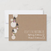 Cardstock Geïnspireerd Bloemen Lantaarns Wedding R RSVP Kaartje (Voorkant)