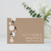 Cardstock Geïnspireerd Bloemen Lantaarns Wedding R RSVP Kaartje (Staand voorkant)