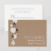 Cardstock Geïnspireerd Bloemen Lantaarns Wedding R RSVP Kaartje (Voorkant / Achterkant)