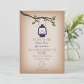 Cardstock Geïnspireerd Blue Camping Lantaarn Weddi Kaart (Staand voorkant)