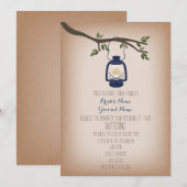 Cardstock Geïnspireerd Blue Camping Lantaarn Weddi Kaart (Voorkant / Achterkant)