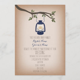 Cardstock Geïnspireerd Blue Camping Lantaarn Weddi Kaart