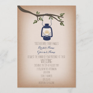 Cardstock Geïnspireerd Blue Camping Lantaarn Weddi Kaart