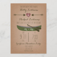 Cardstock geïnspireerd Canoe + Arrows Wedding Invi